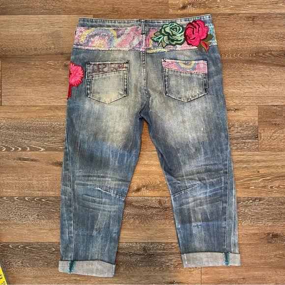 Desigual Cropped Baggy Fit Jeans - 30 - Picture 9 of 9